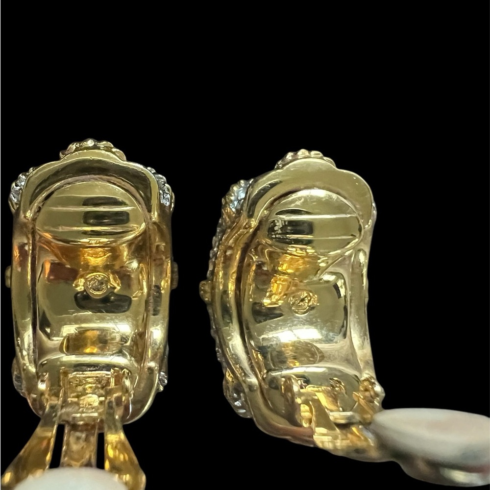 Vintage 80’s Swarovski Crystal Clip Earrings. - Picture 3 of 8